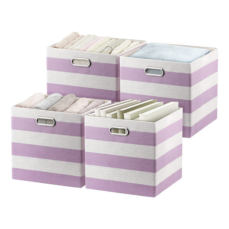 Posprica Fabric Bin, Gray, 13" x 13" x 13"