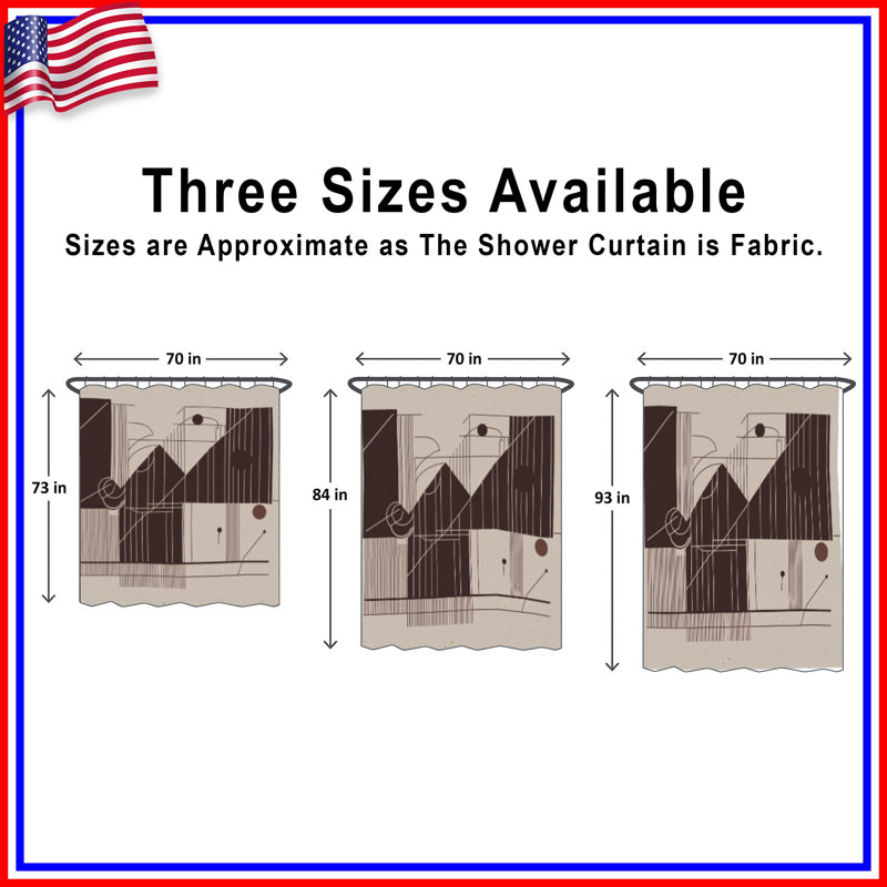Rideaux de douche géométriques très longs, 70 po L x 84 po H