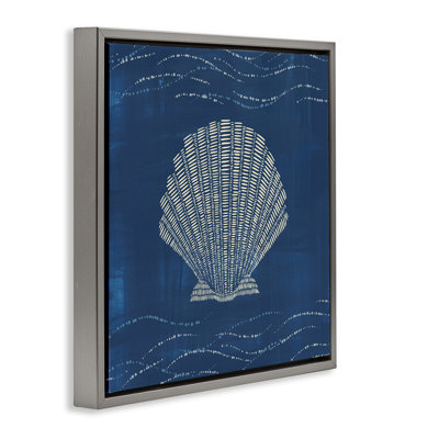 «Clam Shell» sur toile flottante encadrée bleue par Jetty Home, LLC