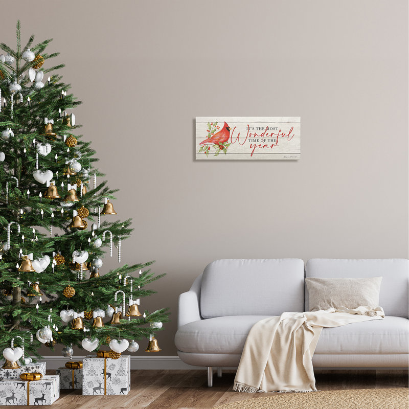 «Most Wonderful Time Cardinal», impression sur toile tendue, H 10 po x l 24 po x P 1,5 po