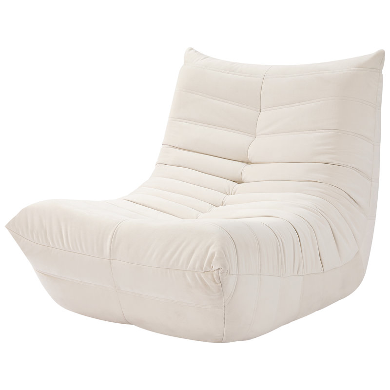 Daut Upholstered Suede Lounge Chair, Beige