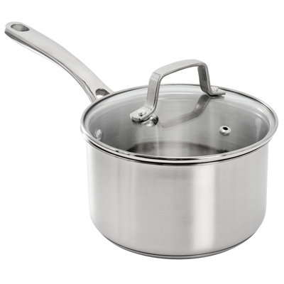Martha Stewart Everyday Midvale Stainless Steel 2 Quart Saucepan in Silver