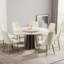 Table de salle à manger 59,05 po en pierre artificielle ronde blanche avec base en fer blanc pouvant accueillir 8 personnes - table tournante en pierre artificielle blanche de 31,5 po (sans les chaises)-178741739
