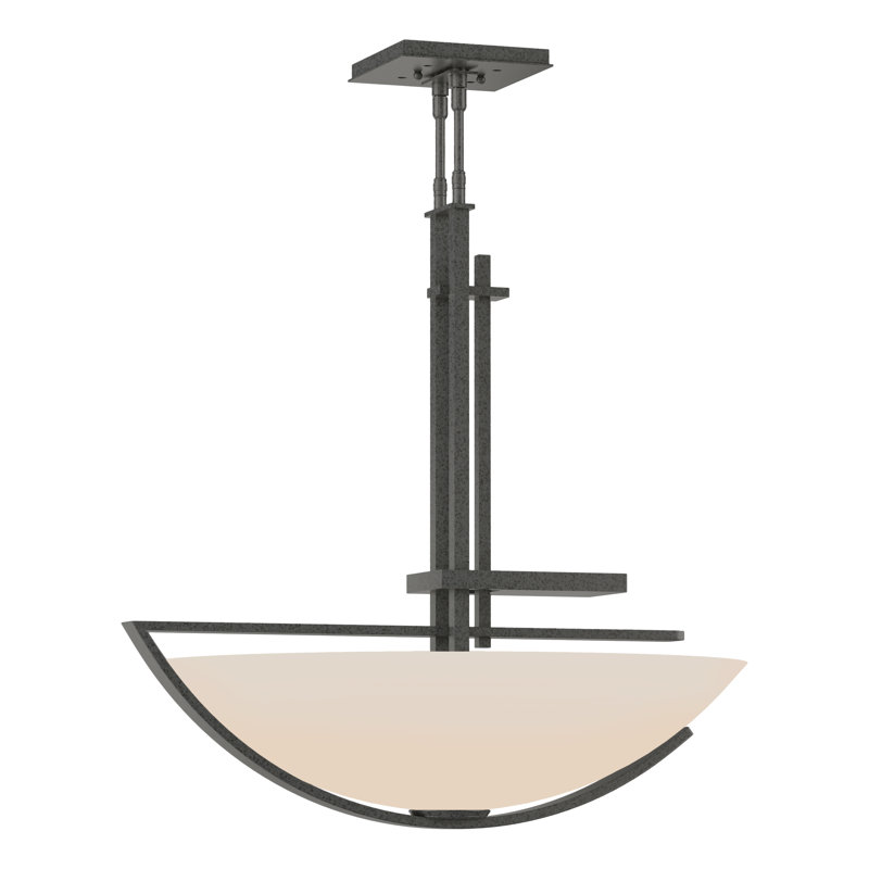 Ondrian 3 - Light Unique/Statement Bowl Pendant, Dark Smoke, Opal
