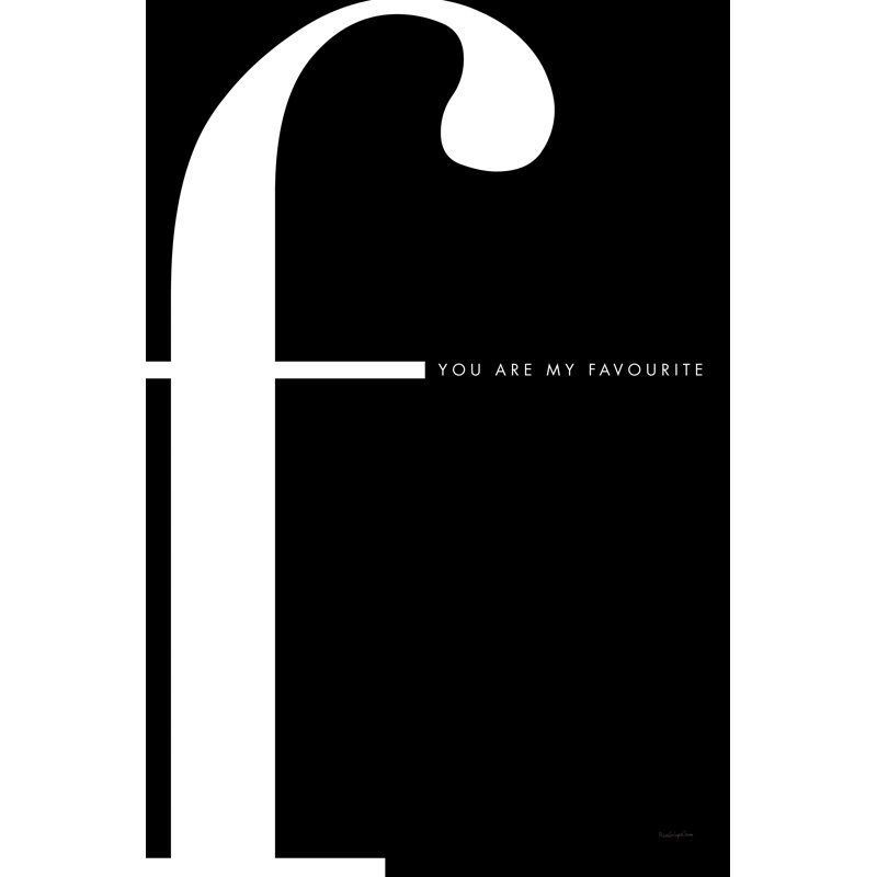 F Is For Favourite by Mercedes Lopez Charro - No Frame Print on Canvas, 46cm H x 30cm W x 3.8cm D