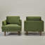 Ensemble de 2 fauteuils pivotants rembourrés Miller-1676801414