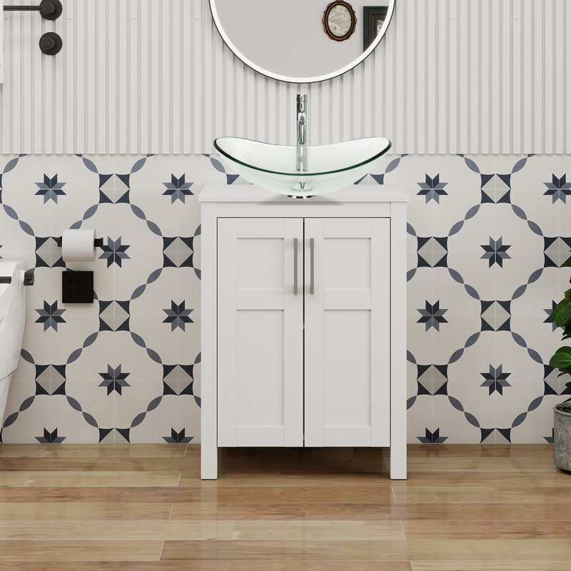 Nicklos 24'' Single Bathroom Vanity with Manufactured Wood Top