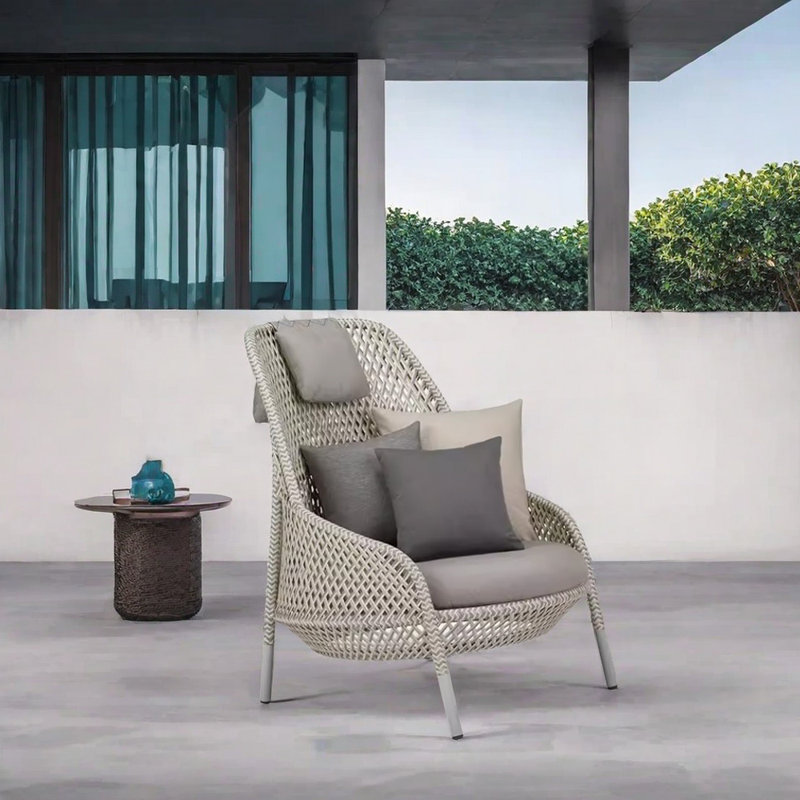 Chaise d'extérieur imperméable et imperméable, Gris foncé / Gris, Gris