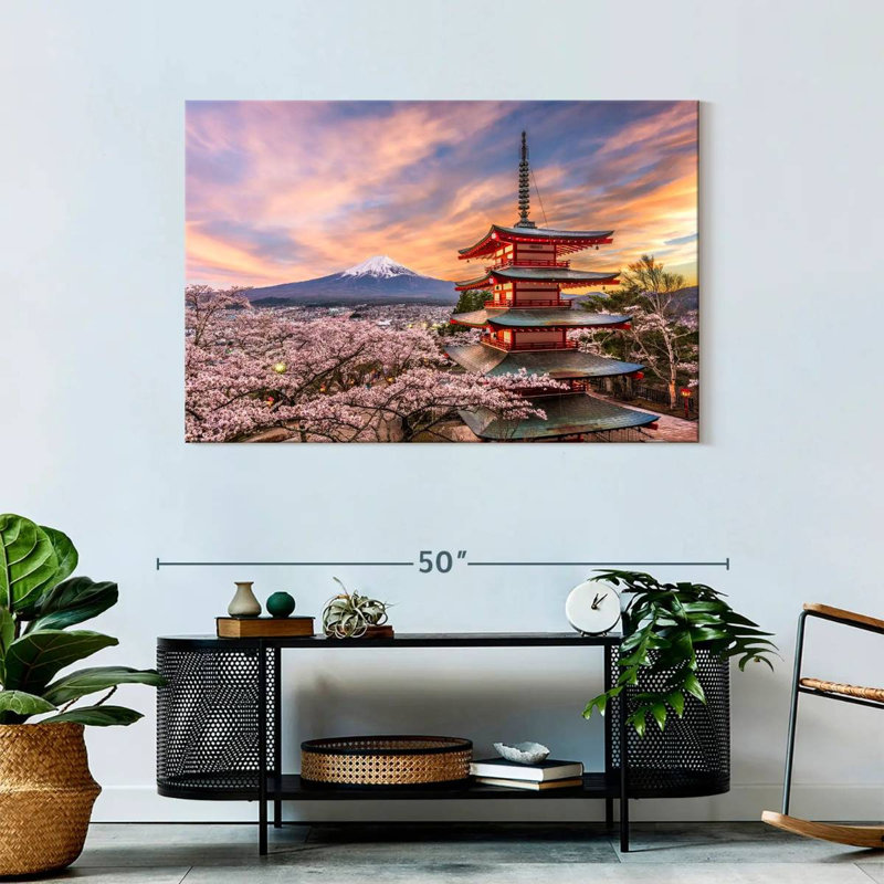 Nicci Chureito Pagoda In Spring, 30" H x 45" W