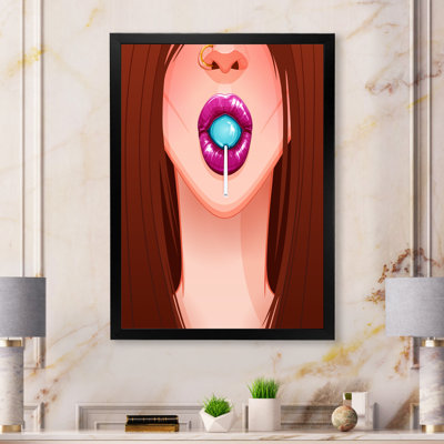 «Sensual Lips Of Glamour Woman Portrait III», art mural sur toile Glam