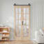 Porte pliante en verre et bois massif avec quincaillerie d'installation-112260271-112260265