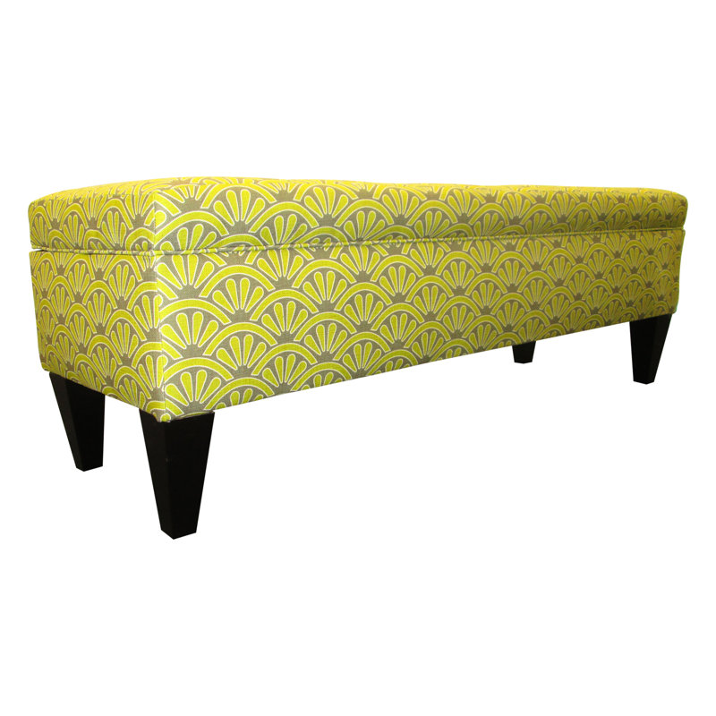 Regis Upholstered Storage Bench, Bonjour Wassabi