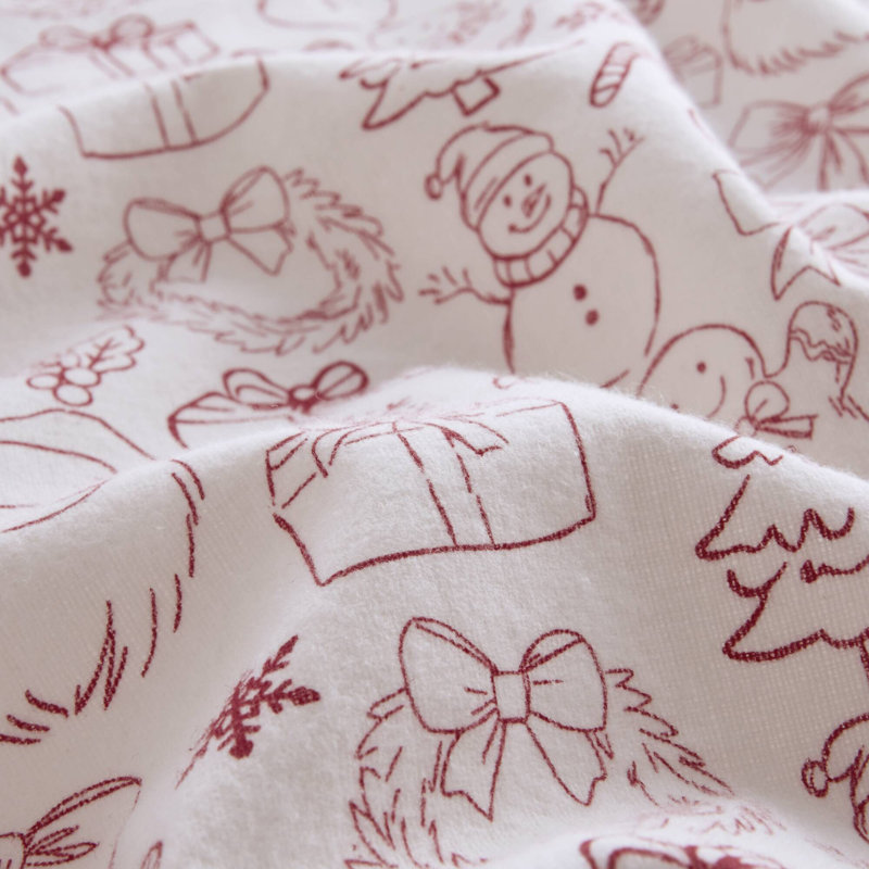 Ensemble de draps 100% coton, ensemble de draps à motifs classiques, Ensemble de draps pour lit simple TG avec 1 taie d