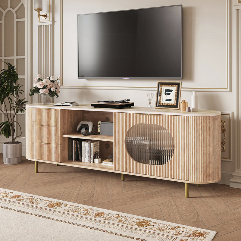 Meuble télé 65 po, Chêne