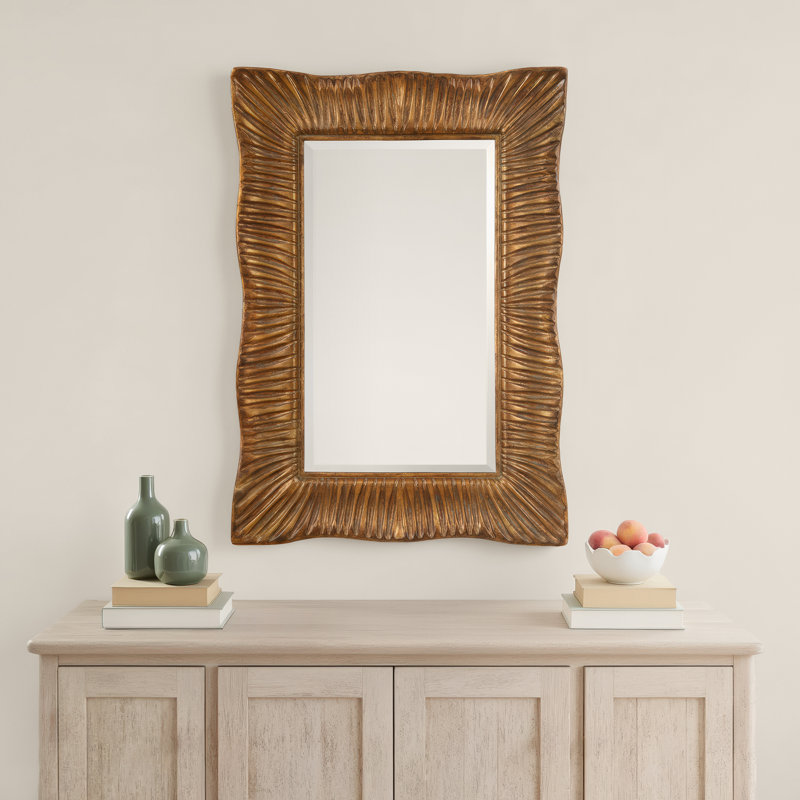Caterina Scalloped Antique Gold Mirror