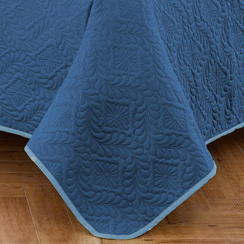 Kiran Polyester Quilt, Full Quilt + 2 Shams, Blue