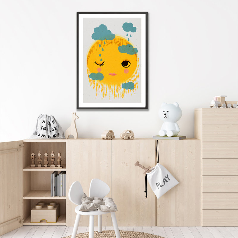 Pop Art & Retro Sun and Rain par Treechild, art encadré, H 16 po x l 24 po x P 1 po