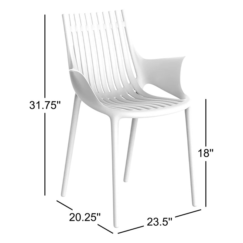 Ibiza Stacking Arm Chair, White