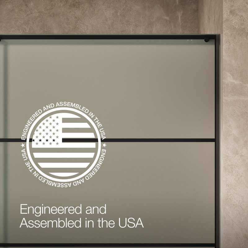 Sliding Shower Door, 75-1/2-In H X 68-1/4 - 71-5/8-In W, Frosted w/Rectangular Grid