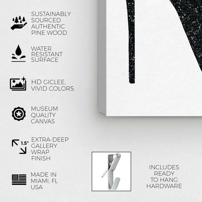 «The Right Shoes», art textuel sur toile, H 36 po x l 36 po