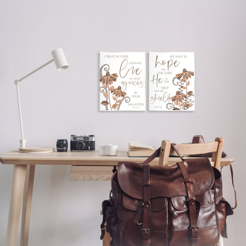 «Spiritual Faith Proverbs with Flowers», ensemble de 2 plaques murales, design par Annie Lapoint