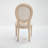 French Country Dining Chairs Set of 2, Upholstered with Round Back, Wire Drawing and Carving, Disassemblable for Versatile Use, Beige
