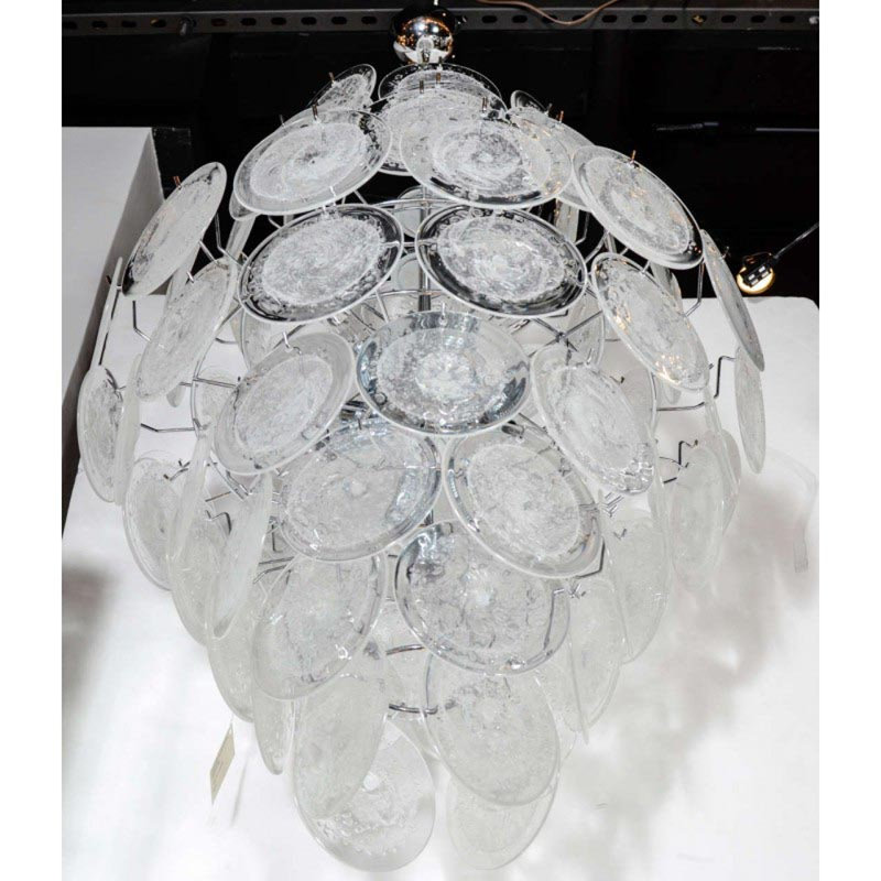Lustre fantaisie en nickel 10 lumières Murana, Clair, H 48 po x l 24 po x P 24 po, Laiton