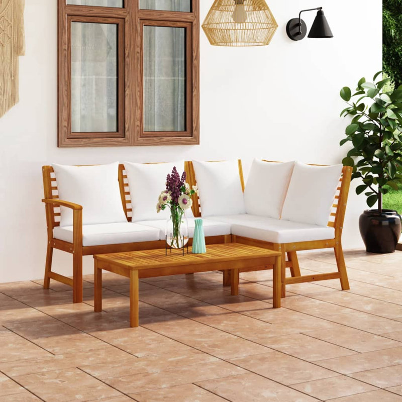 Bibliothèque moderne en bois d'acacia massif avec tissu en polyester