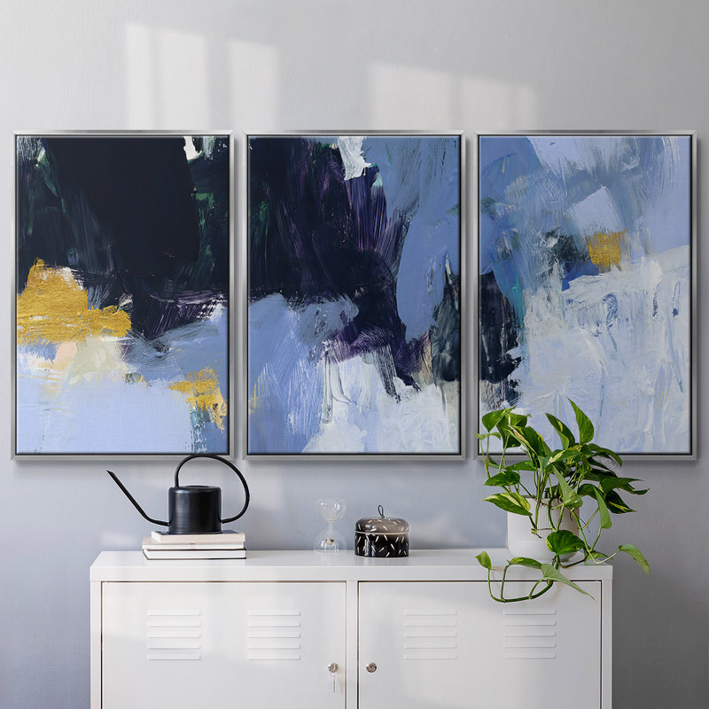Arctic Ledge I - Multi Piece Framed Canvas, 40" H x 78" W x 2" D, Silver