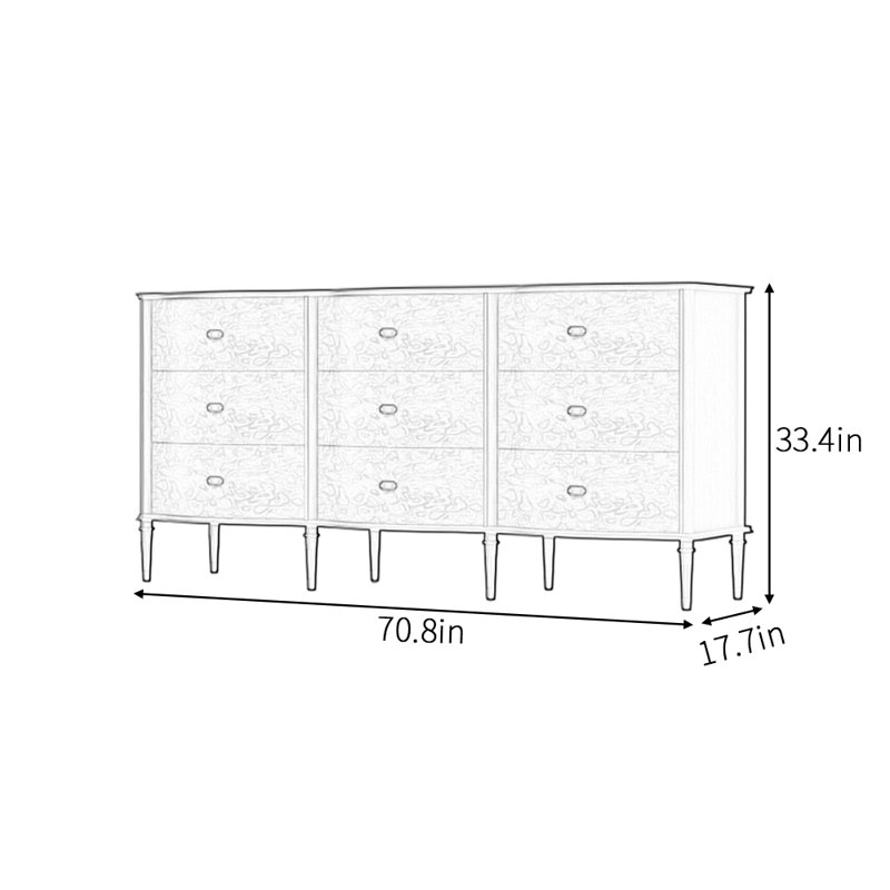 Buffet américain de luxe rétro, Brun