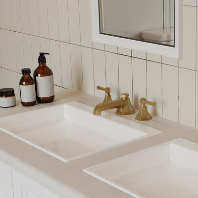 Widespread Double Handle 3 Hole Bathroom Faucet