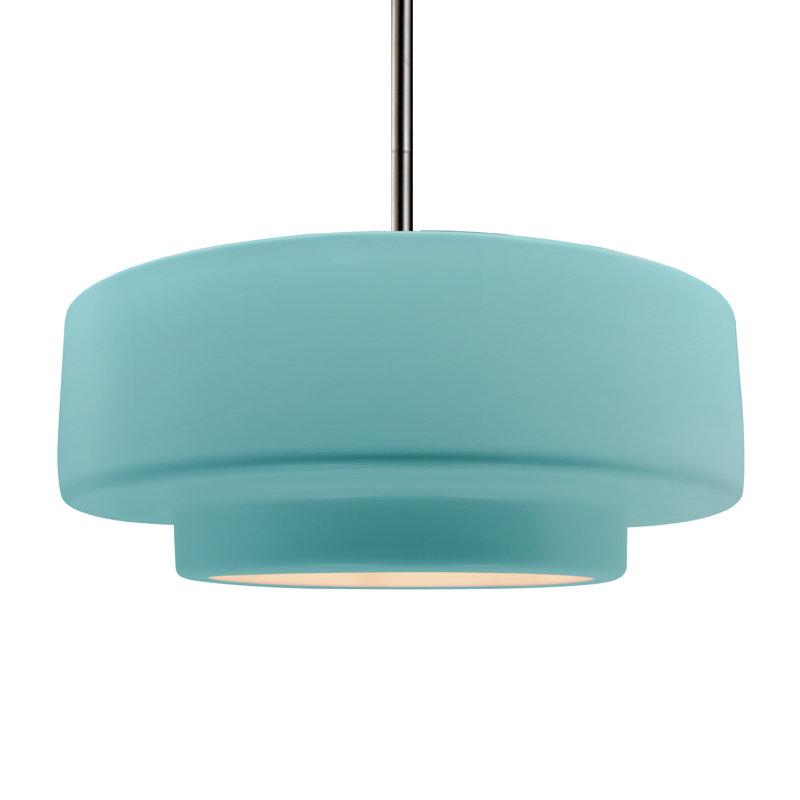 Luminaire suspendu à 1 lumière Meydan, Piscine réfléchissante, H 6 po x l 16,25 po x P 16,25 po, Nickel brossé