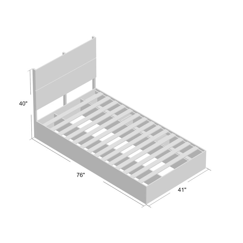 Lit plateforme avec rangement Bourquin, Double, Blanc/noyer