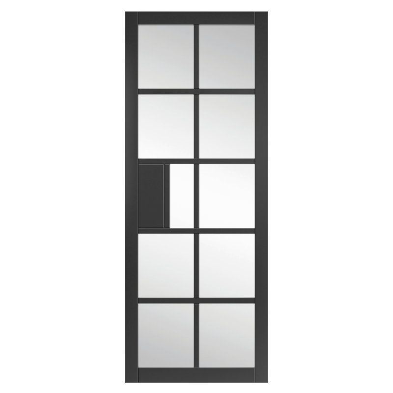 Plaza Glass Door Prefinished, 198.1 cm H x 83.8 cm W x 3.5 cm D