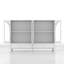 Buffet en verre arqué avec tablettes réglables et deux tiroirs-1006211405