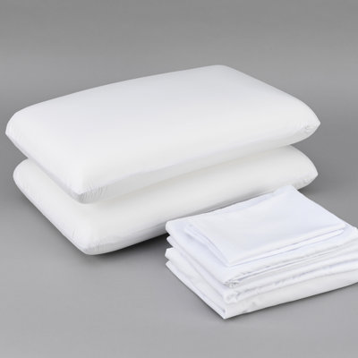 Literie rafraîchissante pour grand lit - Oreillers en mousse à mémoire de forme, draps, protège-matelas