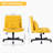 Linen Criss Cross Armless Office Chair With Wheels, Adjustable Swivel Ergonomic Chair With Extra Pillow For Home Office, Meditation & Makeup Area-1039018436-1039018438
