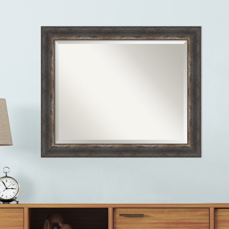 Miroir mural de salle de bain Roulston, Gris anthracite, 27 po x 33 po