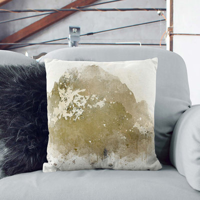 Brown Mountain In Abstract Abstract Square Throw Cushion