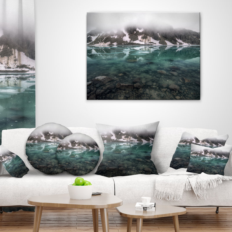 Oreiller imprimé Mountain Lake, 16 po x 1 po, Coussin décoratif