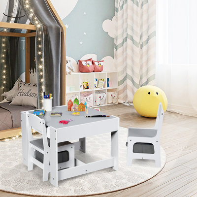 Kids 3 Piece Play Or Activity Table and Chair Set