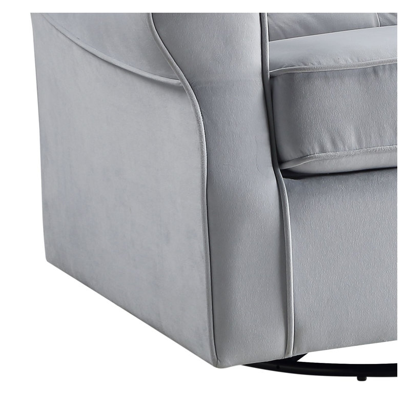 Fauteuil coulissant pivotant en tissu gris Zeger