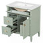 Meuble-lavabo polyvalent avec plusieurs tiroirs et tablettes-109842188