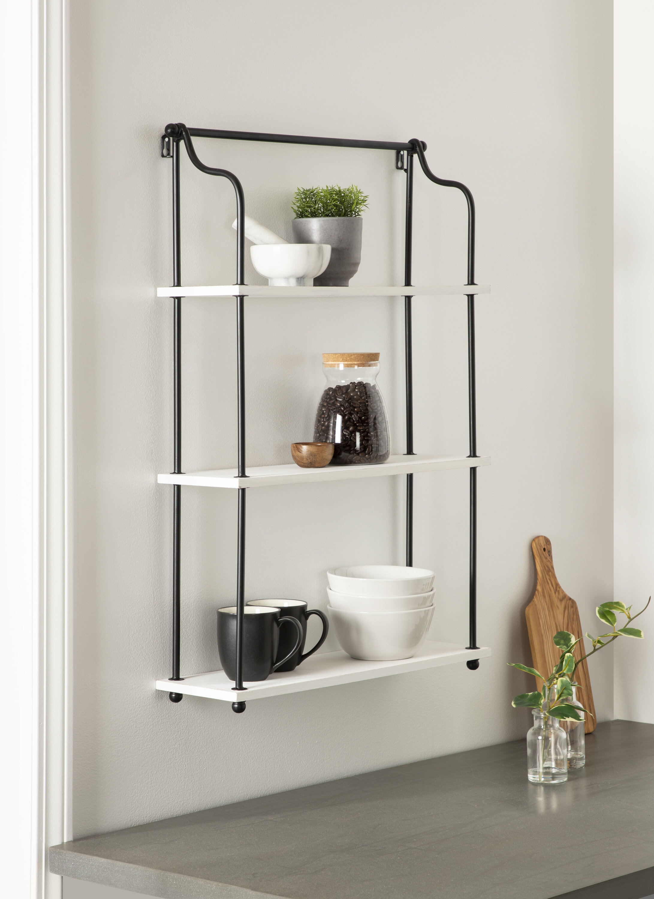 Pyala Metal Wall Mounted Bathroom Shelves 17 Stories Finish: Brown