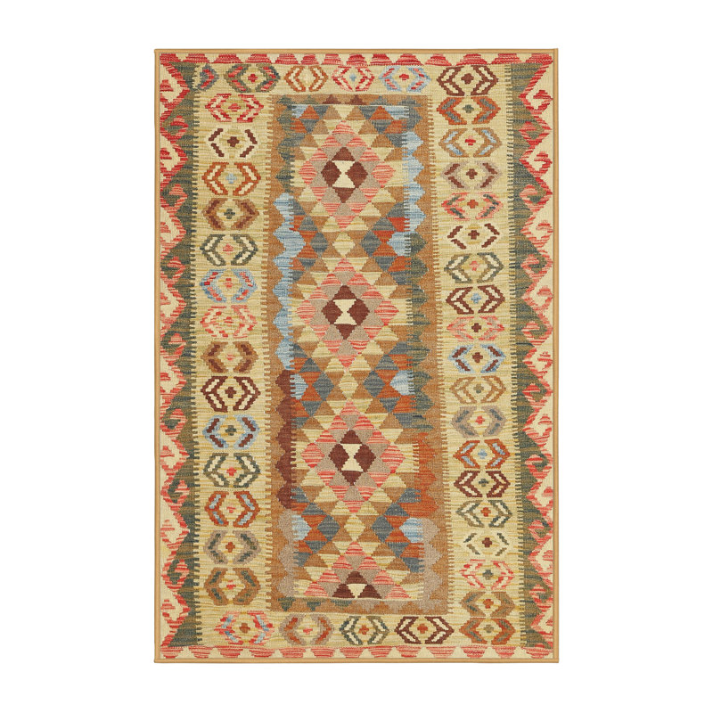 Tapis beige/noir contemporain, Rectangle 3 pi x 5 pi