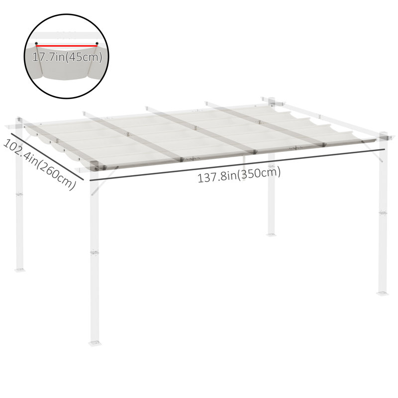Housse de remplacement pour auvent pour pergola 10 pi x 13 pi, Blanc crème