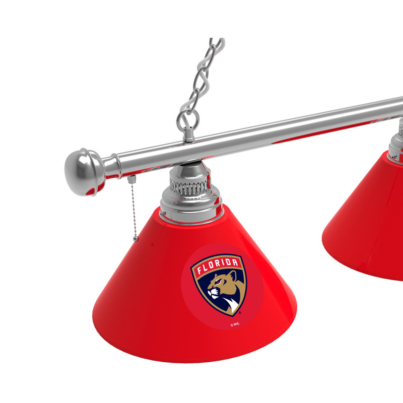 3 - Light Pool Table Lights Pendant, Chrome, Florida Panthers