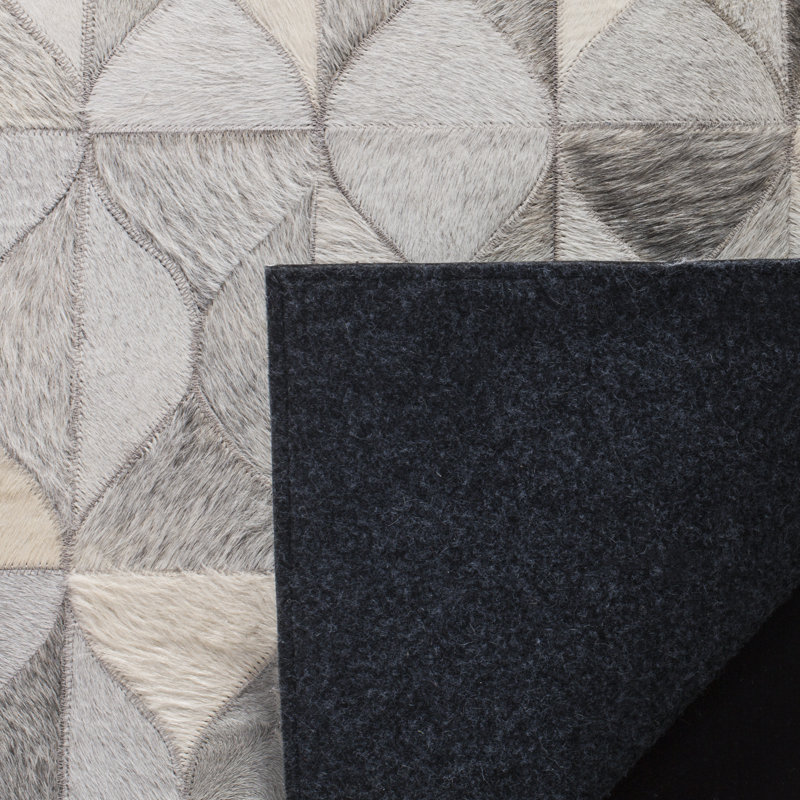 Tapis géométrique en cuir tissé à la main Wylie Studio, Rectangle 3 pi x 5 pi