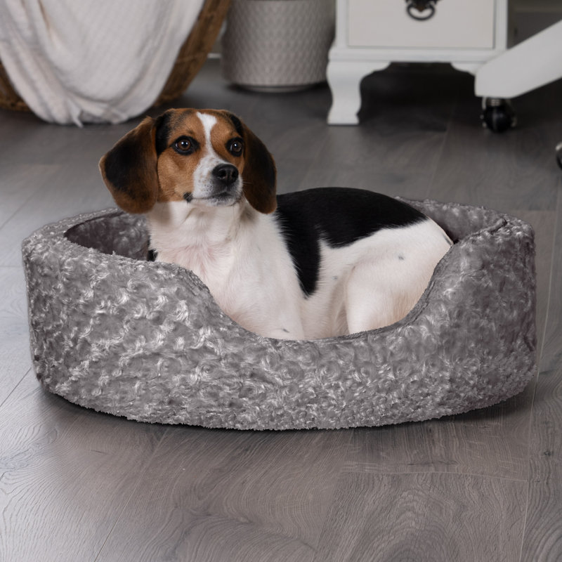 Ultra Plush Oval Donut Dog Bed, Medium (23" W x 18" D), Gray