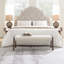 Banc de salle à manger moderne rembourré de 127,6 cm (50,25 po), en tissu chenille doux et pieds en bois d'hévéa, pour cuisine, chambre ou entrée, beige-965287570-965287575